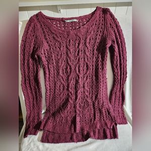 Womans burgundy knit sweater size S